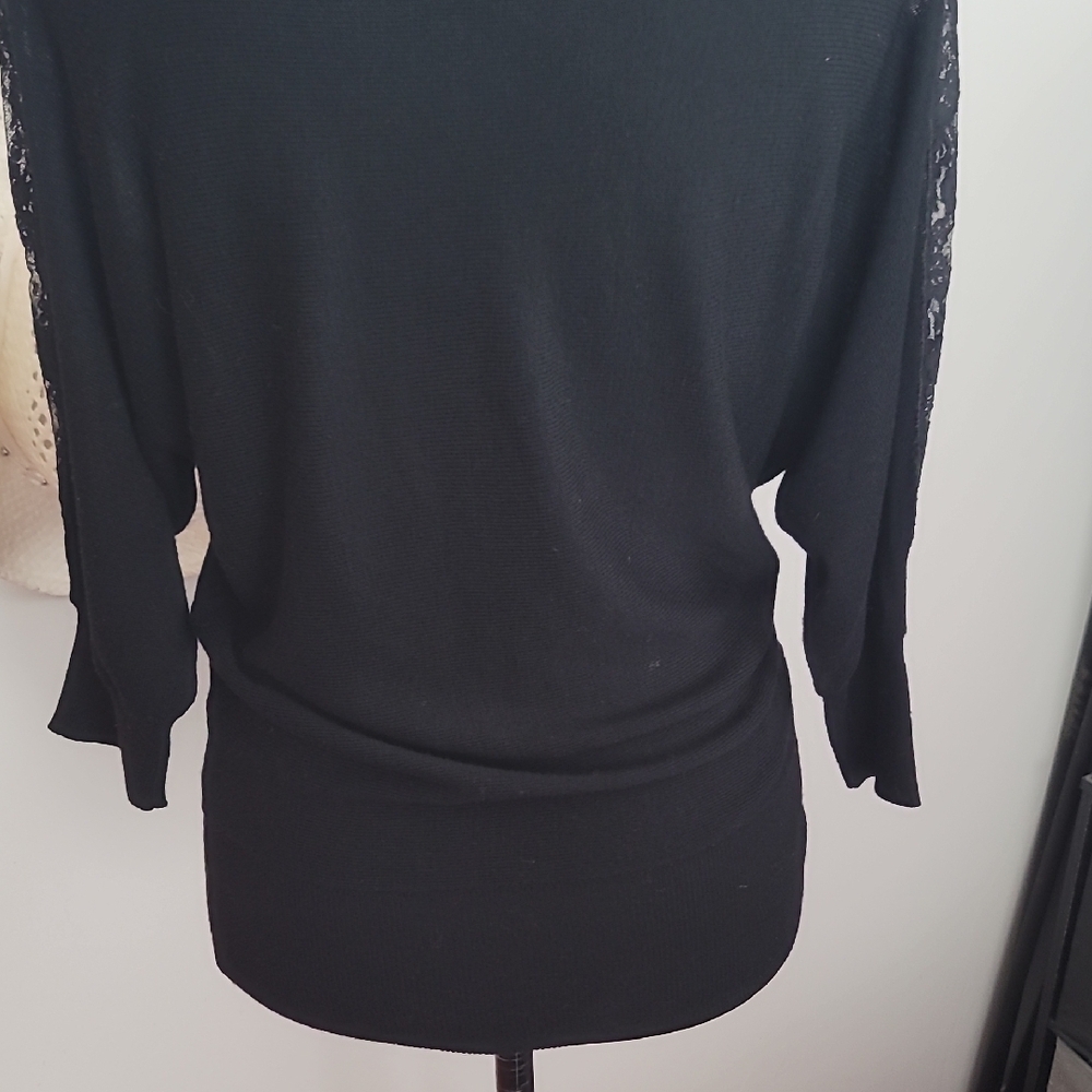 White House Black Market Black Knit Top - Picture 9 of 11
